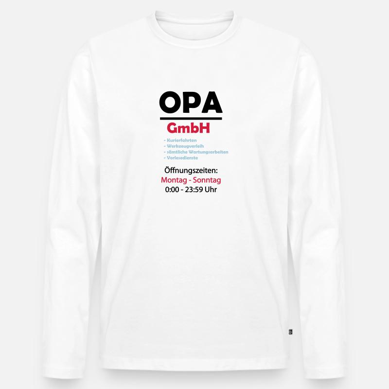opa gmbh 02 - Männer Premium Bio Langarmshirt - Weiß
