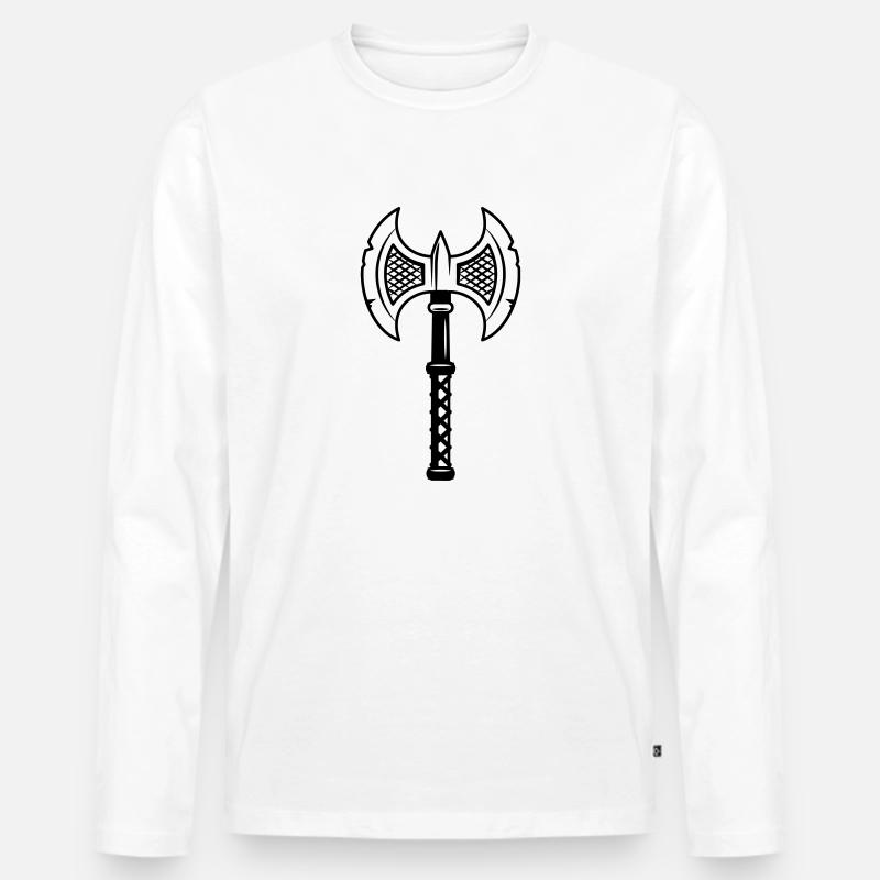 Wikinger axe - Männer Premium Bio Langarmshirt - Weiß