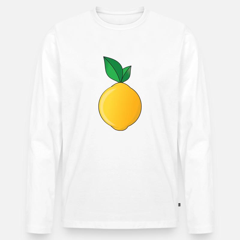 Zitrone Sommer Limonade - Männer Premium Bio Langarmshirt - Weiß