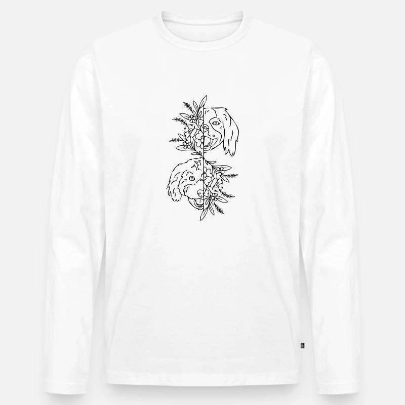 zwei Hunde - Männer Premium Bio Langarmshirt - Weiß