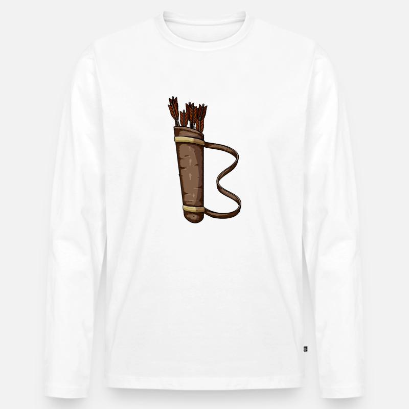 Design des Bogenköchers - Männer Premium Bio Langarmshirt - Weiß