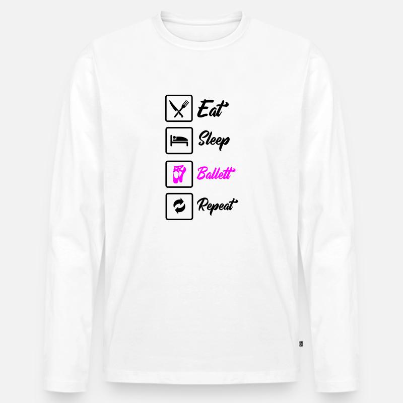 eat sleep ballett repeat - Männer Premium Bio Langarmshirt - Weiß