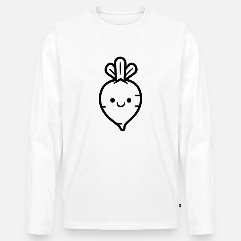 Karotte - Männer Premium Bio Langarmshirt - Weiß