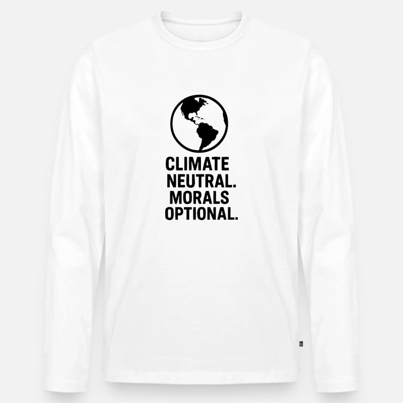 Klimate neutral morals optional - Männer Premium Bio Langarmshirt - Weiß