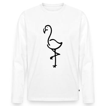 Flamingo Design / Geschenkidee / bunter Vogel - Männer Premium Bio Langarmshirt - Weiß - Vorne - Nico (187cm)