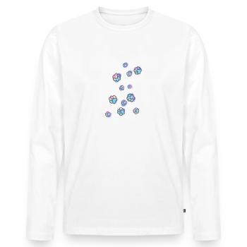 pattes de chat, patte, pattes, patte de chien, coloré - T-shirt manches longues Premium bio Homme - blanc - Devant - Nico (187cm)
