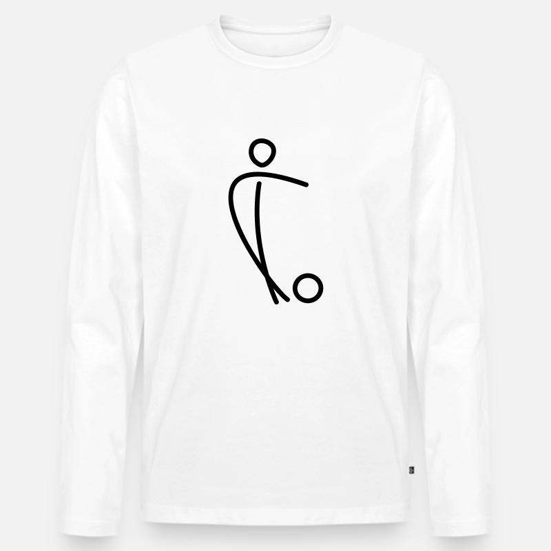Fussball - Männer Premium Bio Langarmshirt - Weiß