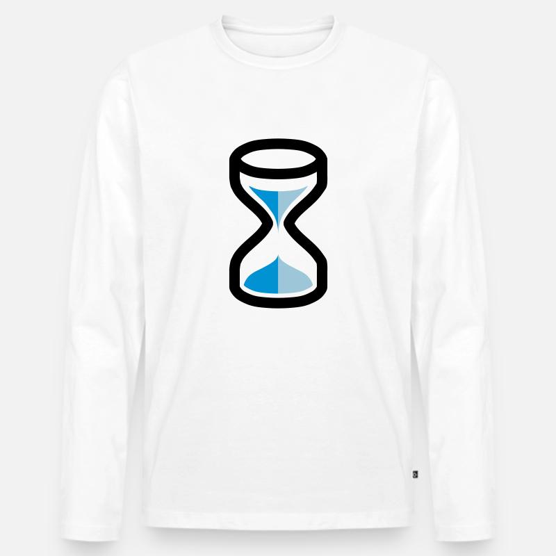 Sanduhr - Männer Premium Bio Langarmshirt - Weiß