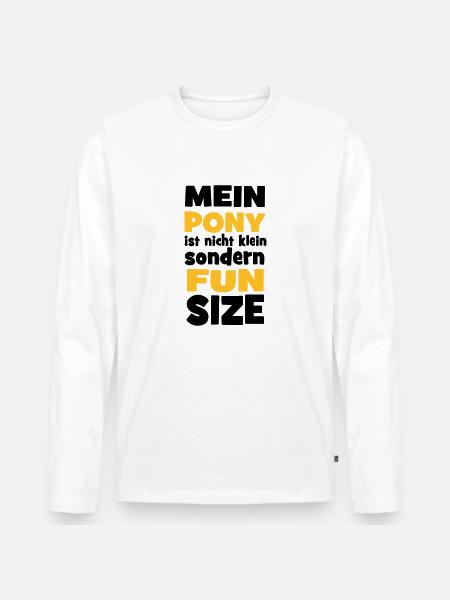 Pony - Männer Premium Bio Langarmshirt - Weiß