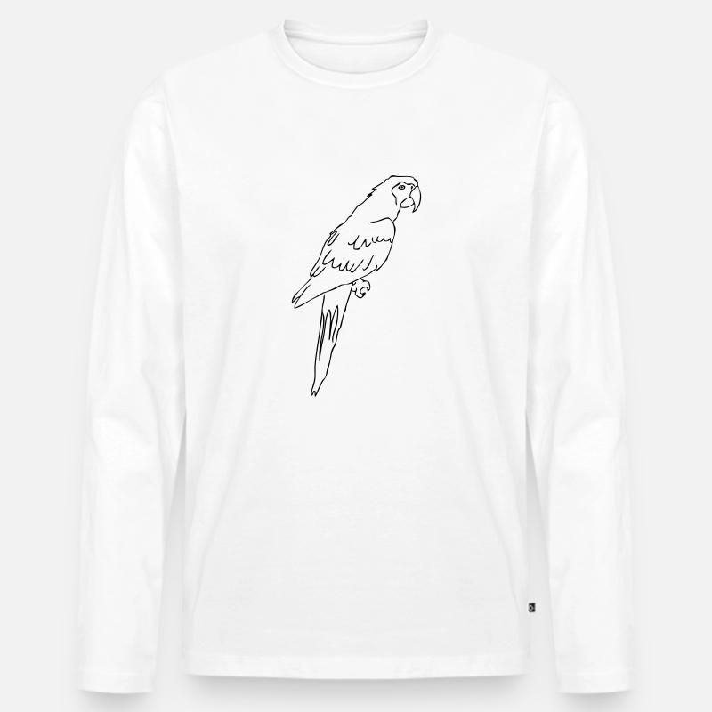 Papagei - Männer Premium Bio Langarmshirt - Weiß