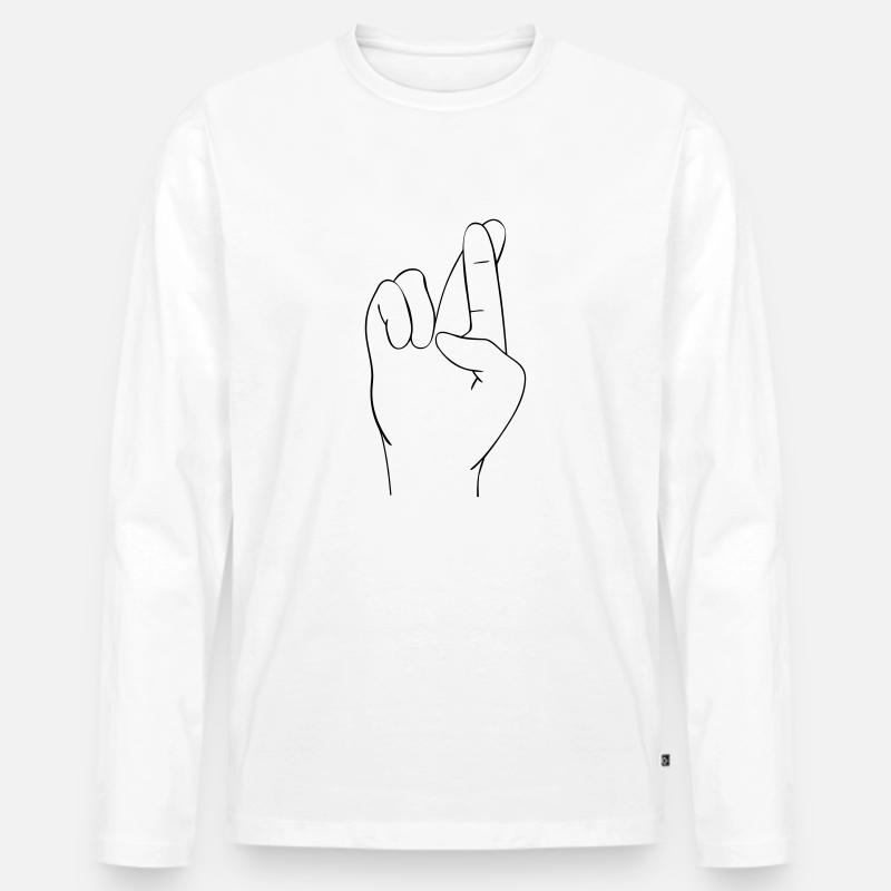 Handzeichen - Männer Premium Bio Langarmshirt - Weiß