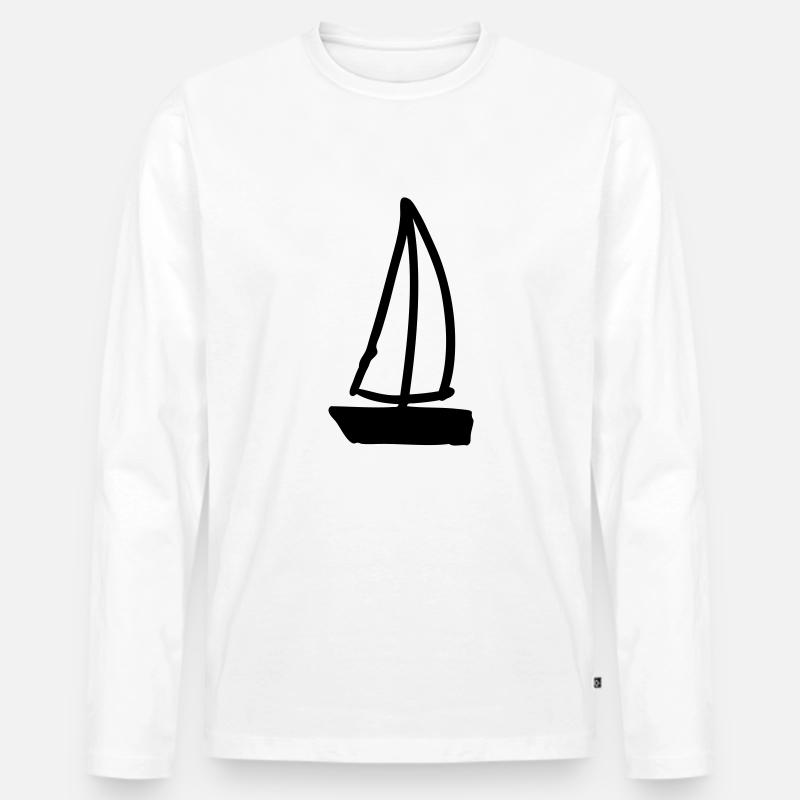 segelboot - Männer Premium Bio Langarmshirt - Weiß