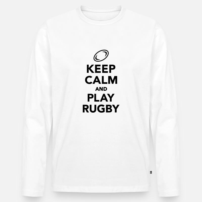 Rugby - Männer Premium Bio Langarmshirt - Weiß
