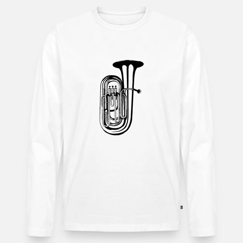 Tuba - Männer Premium Bio Langarmshirt - Weiß