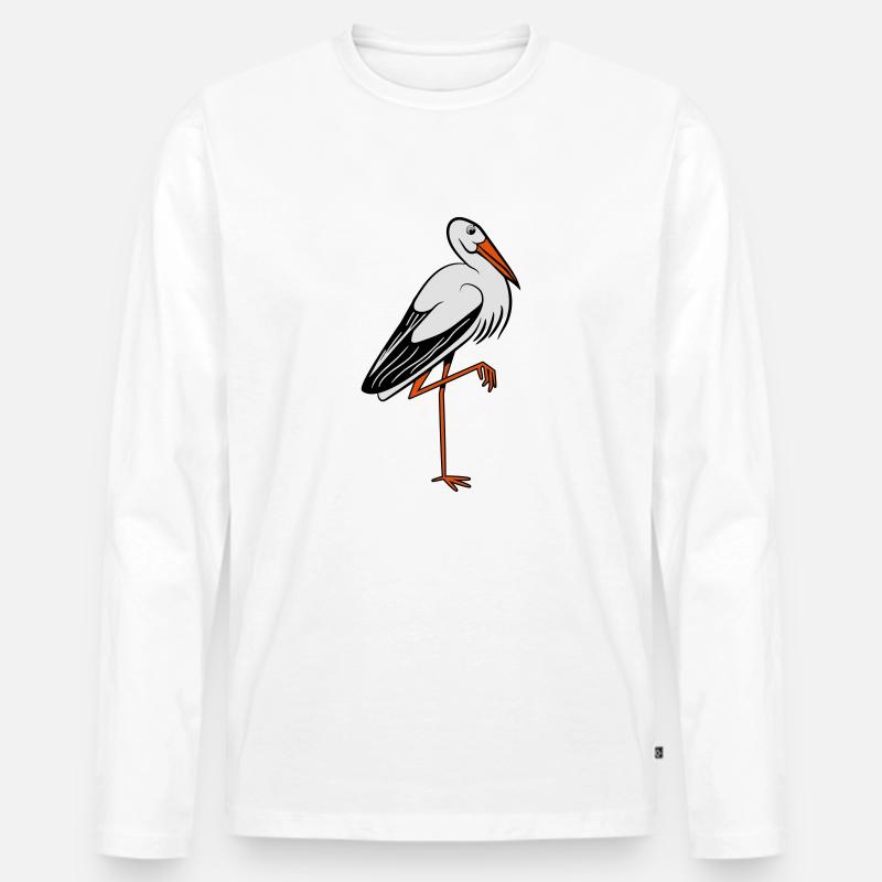 storch - Männer Premium Bio Langarmshirt - Weiß