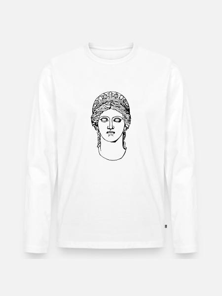 Antique Greek Godess - Männer Premium Bio Langarmshirt - Weiß