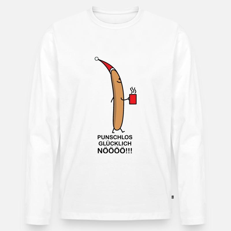 Ohne Punsch - Männer Premium Bio Langarmshirt - Weiß