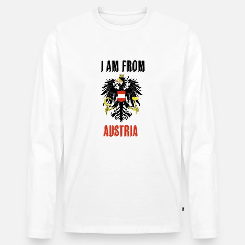 I am from Austria - Männer Premium Bio Langarmshirt - Weiß