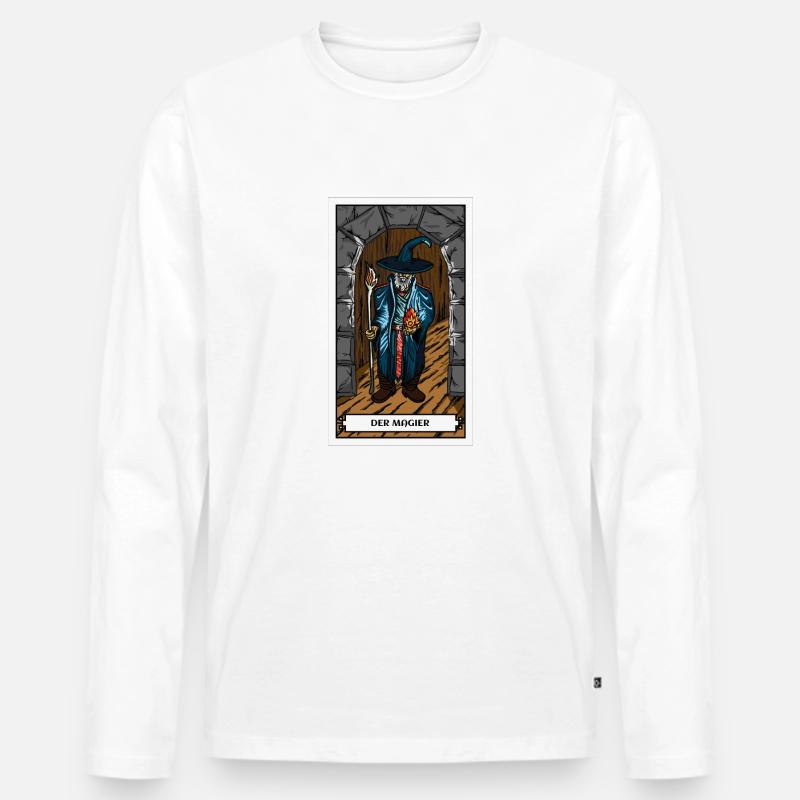 DerMagier - Männer Premium Bio Langarmshirt - Weiß