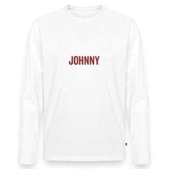 No Johnny No Life - Men's Premium Organic Long Sleeve Shirt - white - Front - Nico (187cm)
