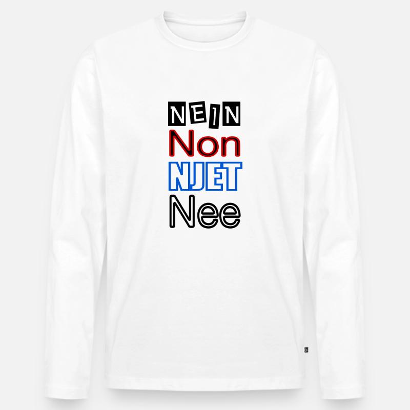 Nein - Männer Premium Bio Langarmshirt - Weiß