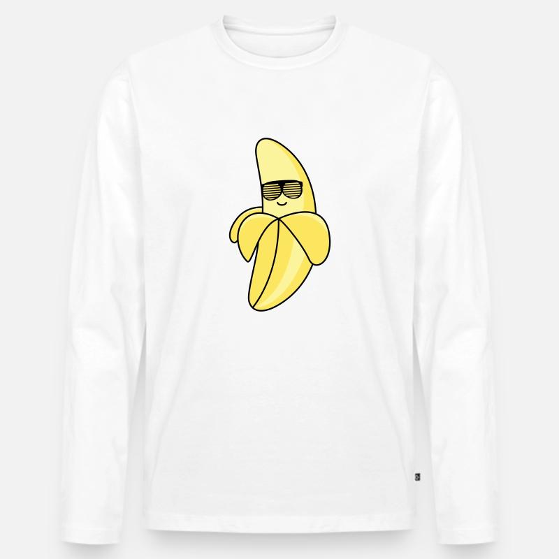 cool banana - Männer Premium Bio Langarmshirt - Weiß