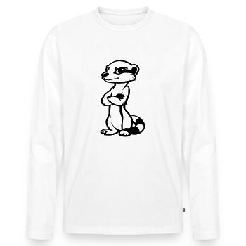 erdmännchen comic - Männer Premium Bio Langarmshirt - Weiß - Vorne - Nico (187cm)