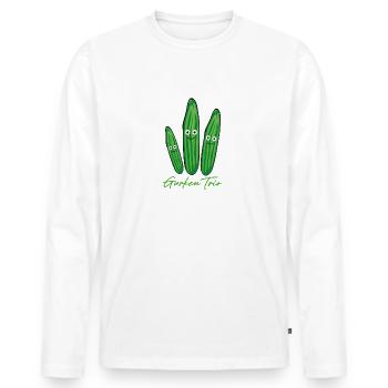 gurken trio,gurken,gurke,salatgurke,trio - Männer Premium Bio Langarmshirt - Weiß - Vorne - Nico (187cm)