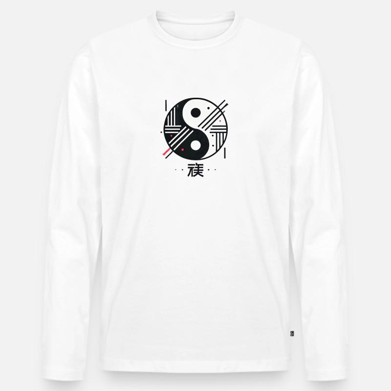 „Chōwa – Moderne Harmonie“ - Männer Premium Bio Langarmshirt - Weiß