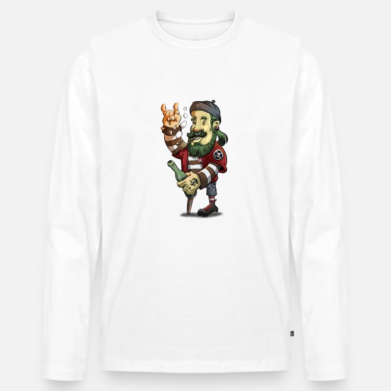 Hamburg - Männer Premium Bio Langarmshirt - Weiß