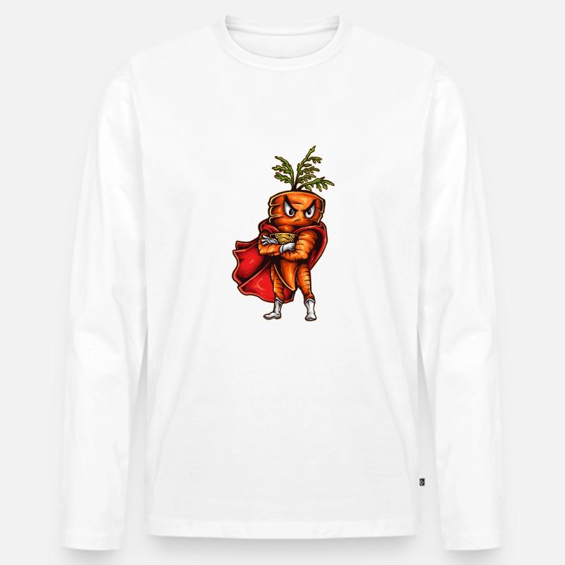 Super Karotte - Männer Premium Bio Langarmshirt - Weiß