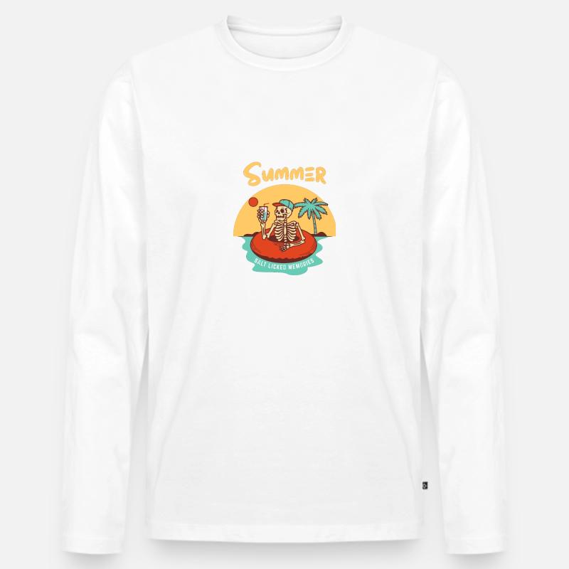 Sommer Sommer - Männer Premium Bio Langarmshirt - Weiß