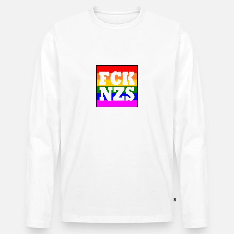 Fck nzs - Männer Premium Bio Langarmshirt - Weiß