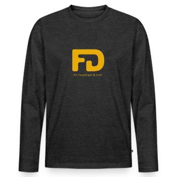 FD Graphic Designer - Men's Premium Organic Long Sleeve Shirt - heather anthracite - Front - Nico (187cm)