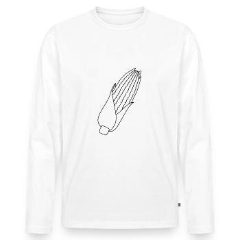 Mais - Männer Premium Bio Langarmshirt - Weiß - Vorne - Nico (187cm)