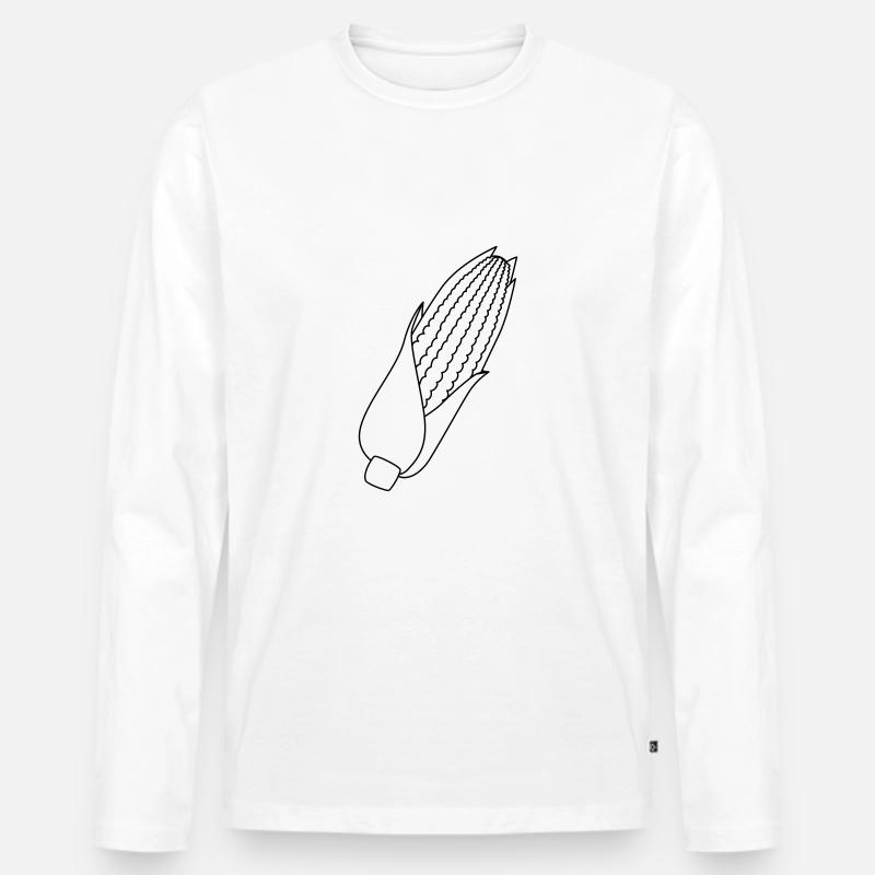 Mais - Männer Premium Bio Langarmshirt - Weiß