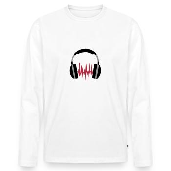 ecouteurs - T-shirt manches longues Premium bio Homme - blanc - Devant - Nico (187cm)
