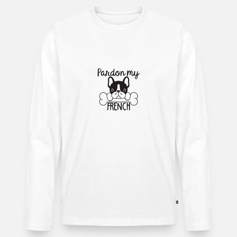 das beste geschenk für hunde - Männer Premium Bio Langarmshirt - Weiß