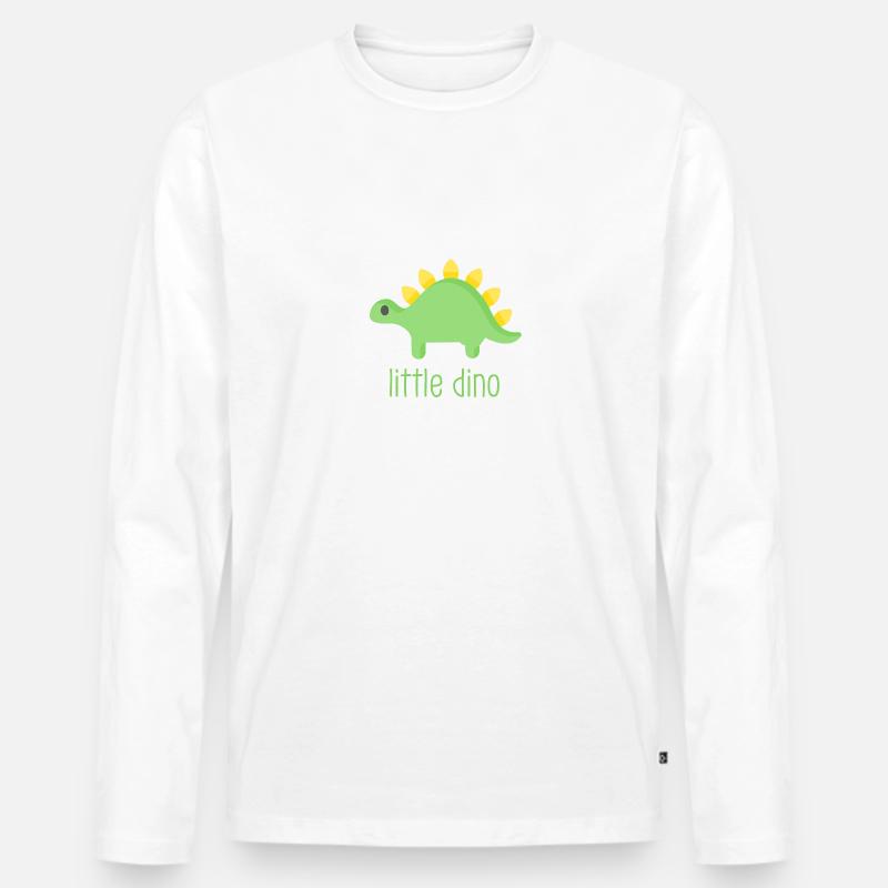 kleiner dino schönes geschenk - Männer Premium Bio Langarmshirt - Weiß