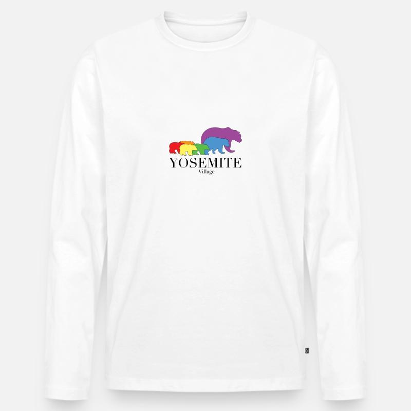 Yosemite-Dorf - Männer Premium Bio Langarmshirt - Weiß