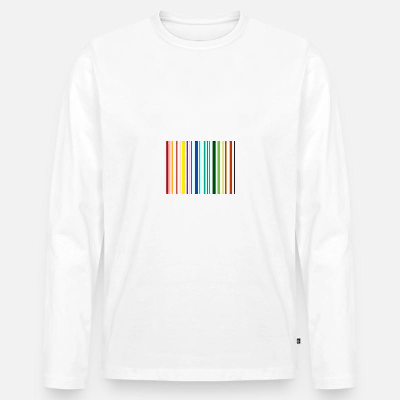 Barcode - Männer Premium Bio Langarmshirt - Weiß