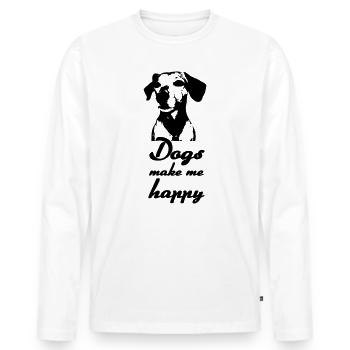 Dogs make me happy - Hunde, Sprüche, Geschenk - Männer Premium Bio Langarmshirt - Weiß - Vorne - Nico (187cm)