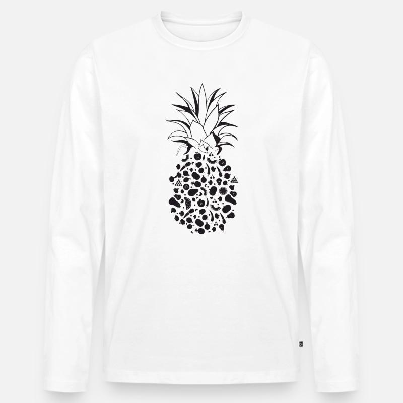 Früchte als Ananas - Männer Premium Bio Langarmshirt - Weiß