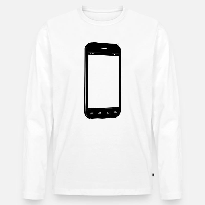 Smartphone - Männer Premium Bio Langarmshirt - Weiß