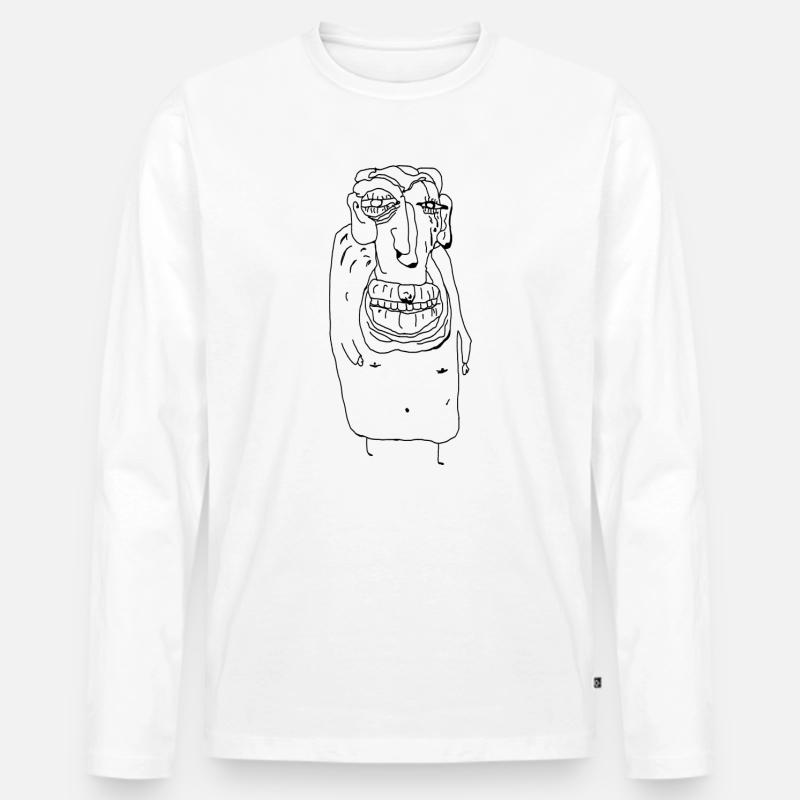 Gilbert - Männer Premium Bio Langarmshirt - Weiß