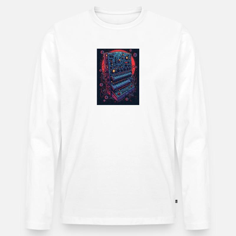 Futuristisches elektronisches Musikgerät - Männer Premium Bio Langarmshirt - Weiß