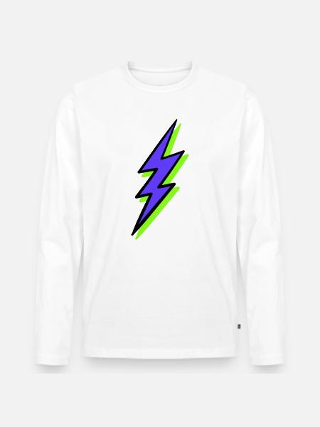 Abstract Ray in Neon Tones - Men's Premium Organic Long Sleeve Shirt - white