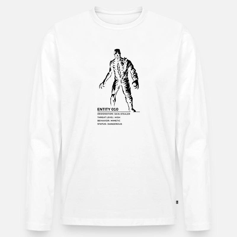 Backrooms Entity 10 black - Männer Premium Bio Langarmshirt - Weiß