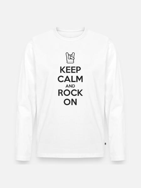 Reste calme et continue - T-shirt manches longues Premium bio Homme - blanc