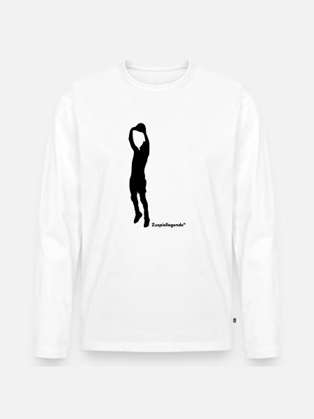 Zuspiellegende - Männer Premium Bio Langarmshirt - Weiß